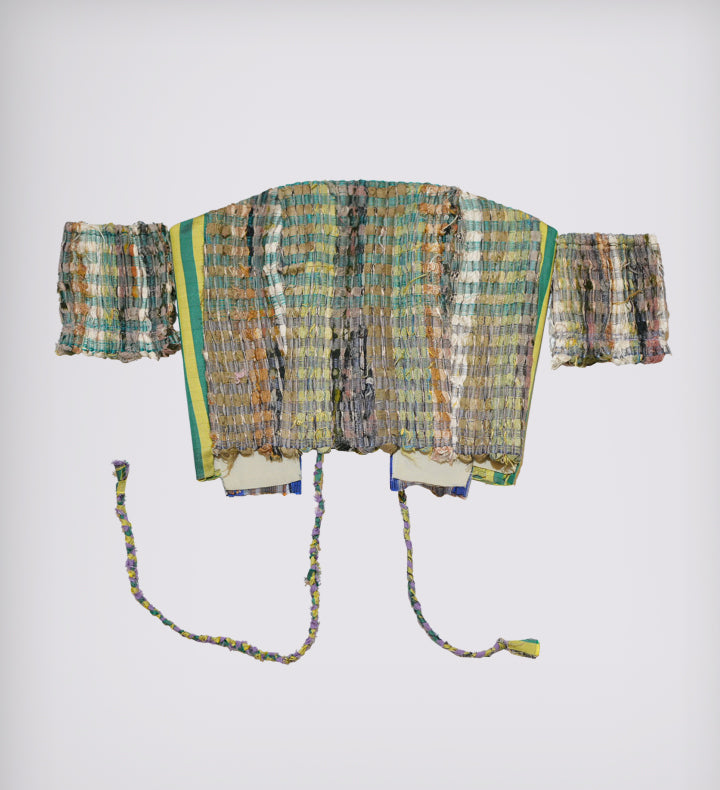 Patched Silk Corset Top